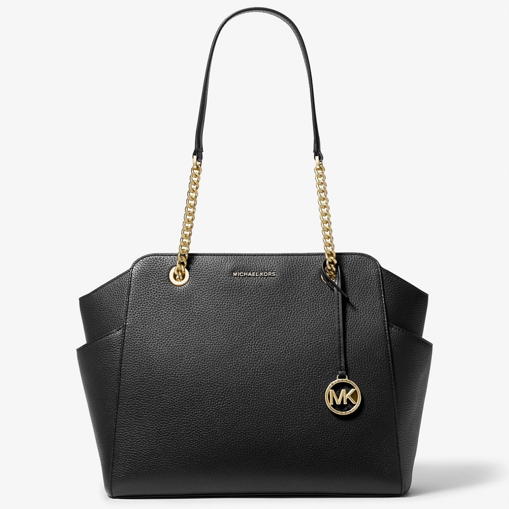 Michael Kors Jacquelyn Black Pebbled Leather Tote - NEW With Tags